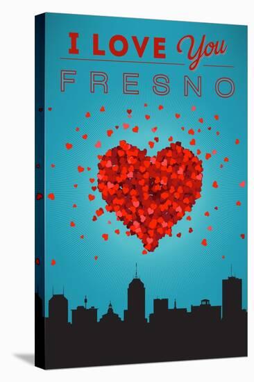 I Love You Fresno, California-Lantern Press-Stretched Canvas