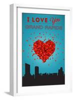 I Love You Grand Rapids, Michigan-Lantern Press-Framed Art Print