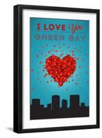 I Love You Green Bay, Wisconsin-Lantern Press-Framed Art Print