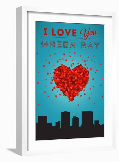 I Love You Green Bay, Wisconsin-Lantern Press-Framed Art Print