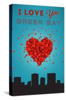 I Love You Green Bay, Wisconsin-Lantern Press-Stretched Canvas