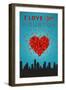 I Love You Houston, Texas-Lantern Press-Framed Art Print