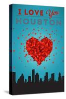 I Love You Houston, Texas-Lantern Press-Stretched Canvas
