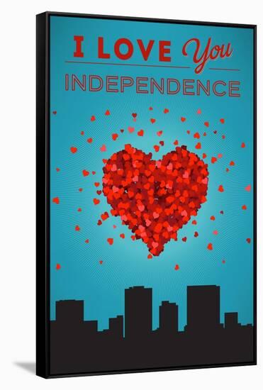 I Love You Independence, Missouri-Lantern Press-Framed Stretched Canvas