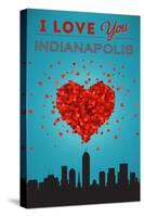 I Love You Indianapolis, Indiana-Lantern Press-Stretched Canvas