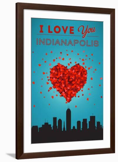 I Love You Indianapolis, Indiana-Lantern Press-Framed Art Print