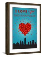 I Love You Indianapolis, Indiana-Lantern Press-Framed Art Print