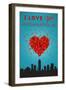 I Love You Indianapolis, Indiana-Lantern Press-Framed Art Print