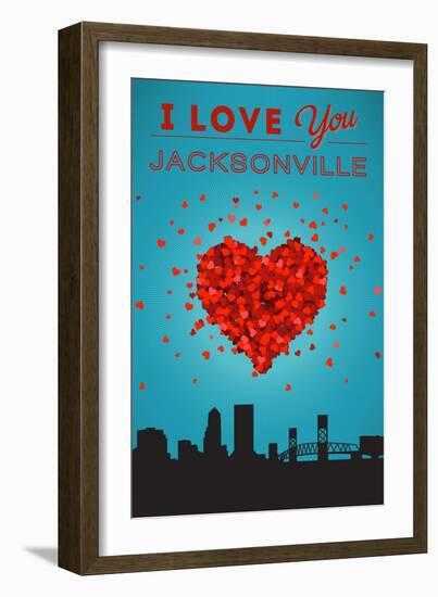 I Love You Jacksonville, Florida-Lantern Press-Framed Art Print