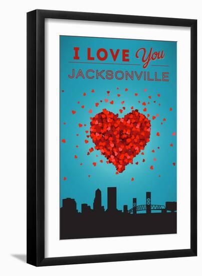 I Love You Jacksonville, Florida-Lantern Press-Framed Art Print