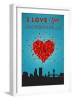 I Love You Jacksonville, Florida-Lantern Press-Framed Art Print