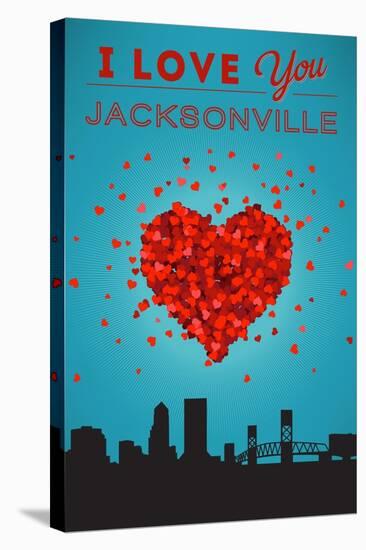 I Love You Jacksonville, Florida-Lantern Press-Stretched Canvas