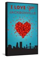 I Love You Jacksonville, Florida-Lantern Press-Framed Stretched Canvas