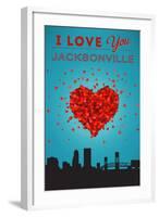 I Love You Jacksonville, Florida-Lantern Press-Framed Art Print