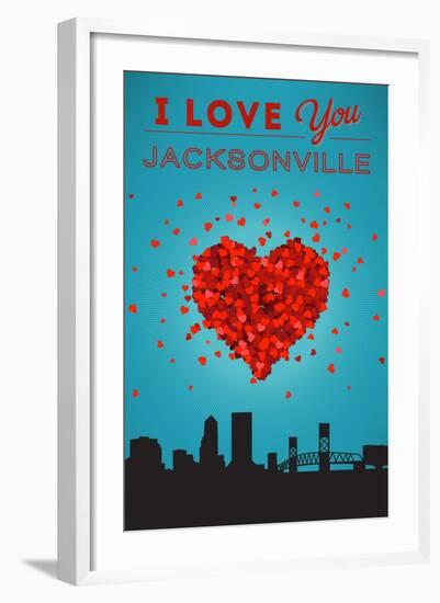 I Love You Jacksonville, Florida-Lantern Press-Framed Art Print