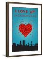 I Love You Jacksonville, Florida-Lantern Press-Framed Art Print