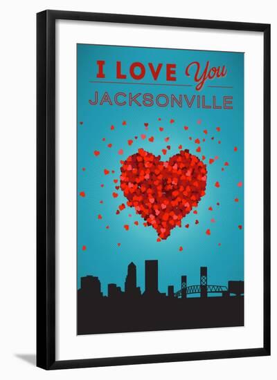 I Love You Jacksonville, Florida-Lantern Press-Framed Art Print