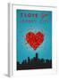 I Love You Jersey City, New Jersey-Lantern Press-Framed Art Print
