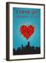 I Love You Jersey City, New Jersey-Lantern Press-Framed Art Print