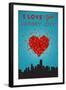 I Love You Jersey City, New Jersey-Lantern Press-Framed Art Print