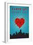 I Love You Jersey City, New Jersey-Lantern Press-Framed Art Print