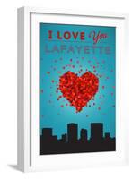 I Love You Lafayette, Louisiana-Lantern Press-Framed Art Print