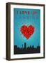 I Love You Lansing, Michigan-Lantern Press-Framed Art Print