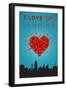 I Love You Lansing, Michigan-Lantern Press-Framed Art Print