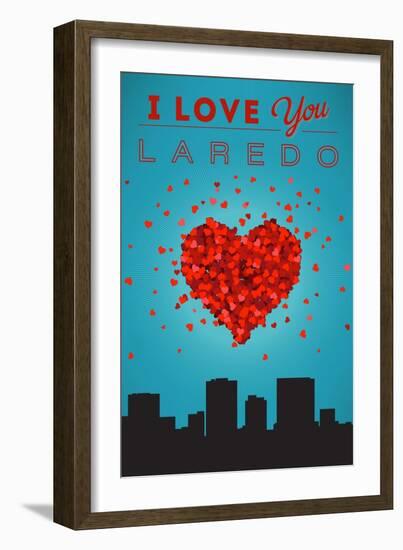 I Love You Laredo, Texas-Lantern Press-Framed Art Print