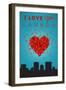 I Love You Laredo, Texas-Lantern Press-Framed Art Print