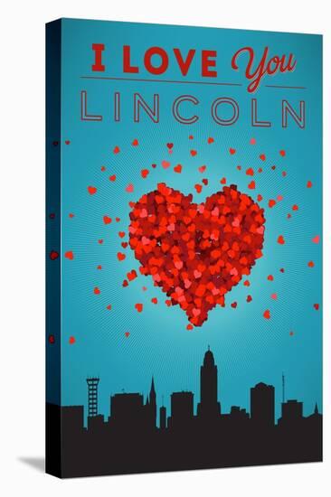 I Love You Lincoln, Nebraska-Lantern Press-Stretched Canvas