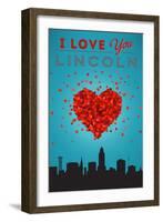 I Love You Lincoln, Nebraska-Lantern Press-Framed Art Print