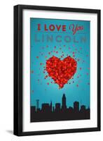 I Love You Lincoln, Nebraska-Lantern Press-Framed Art Print