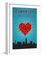 I Love You Lincoln, Nebraska-Lantern Press-Framed Art Print