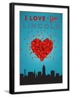 I Love You Lincoln, Nebraska-Lantern Press-Framed Art Print