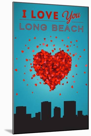 I Love You Long Beach, California-Lantern Press-Mounted Art Print