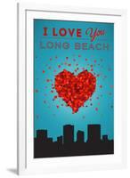 I Love You Long Beach, California-Lantern Press-Framed Art Print