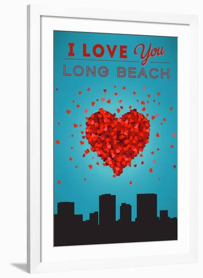 I Love You Long Beach, California-Lantern Press-Framed Art Print