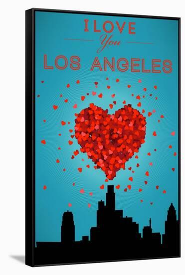 I Love You Los Angeles, California-Lantern Press-Framed Stretched Canvas