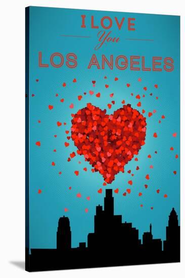 I Love You Los Angeles, California-Lantern Press-Stretched Canvas