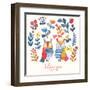 I Love You. Lovely Vector Card with Sweet Owls, Butterfly and Flowers in Awesome Colors. Stunning R-smilewithjul-Framed Art Print