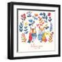 I Love You. Lovely Vector Card with Sweet Owls, Butterfly and Flowers in Awesome Colors. Stunning R-smilewithjul-Framed Art Print