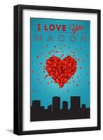 I Love You Macon, Georgia-Lantern Press-Framed Art Print