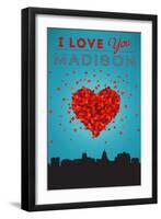 I Love You Madison, Wisconsin-Lantern Press-Framed Art Print