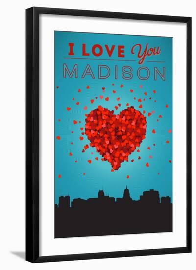 I Love You Madison, Wisconsin-Lantern Press-Framed Art Print