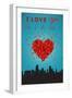 I Love You Miami, Florida-Lantern Press-Framed Art Print