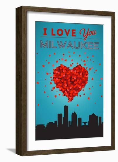 I Love You Milwaukee, Wisconsin-Lantern Press-Framed Art Print