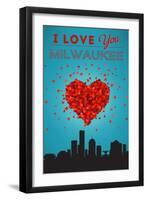 I Love You Milwaukee, Wisconsin-Lantern Press-Framed Art Print