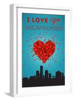 I Love You Milwaukee, Wisconsin-Lantern Press-Framed Art Print