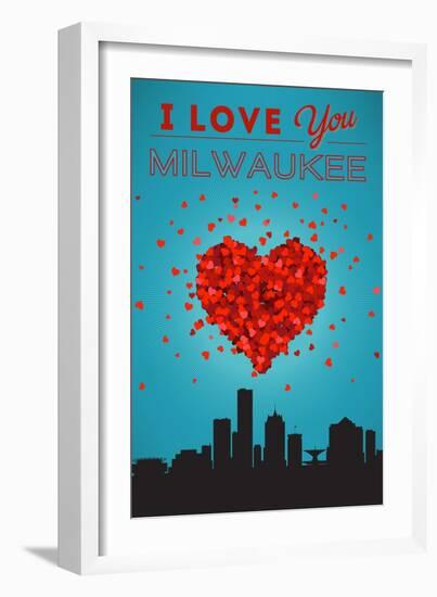 I Love You Milwaukee, Wisconsin-Lantern Press-Framed Art Print